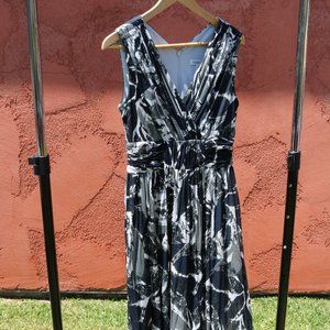 Black Abstract Print Coldwater Creek Dress